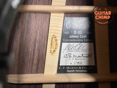 2021 Martin D-35 Johnny Cash Commemorative #1182 – Original Case Included