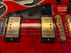 2010 Gibson Custom Shop Les Paul Custom Figured Top Trans Red OHSC COA Ebony