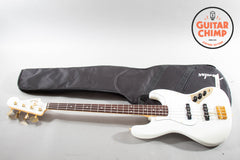 2025 Fender Japan Traditional '60s Jazz Bass – White Pearl w/ Matching Headstock, Gold Hardware (MIJ)