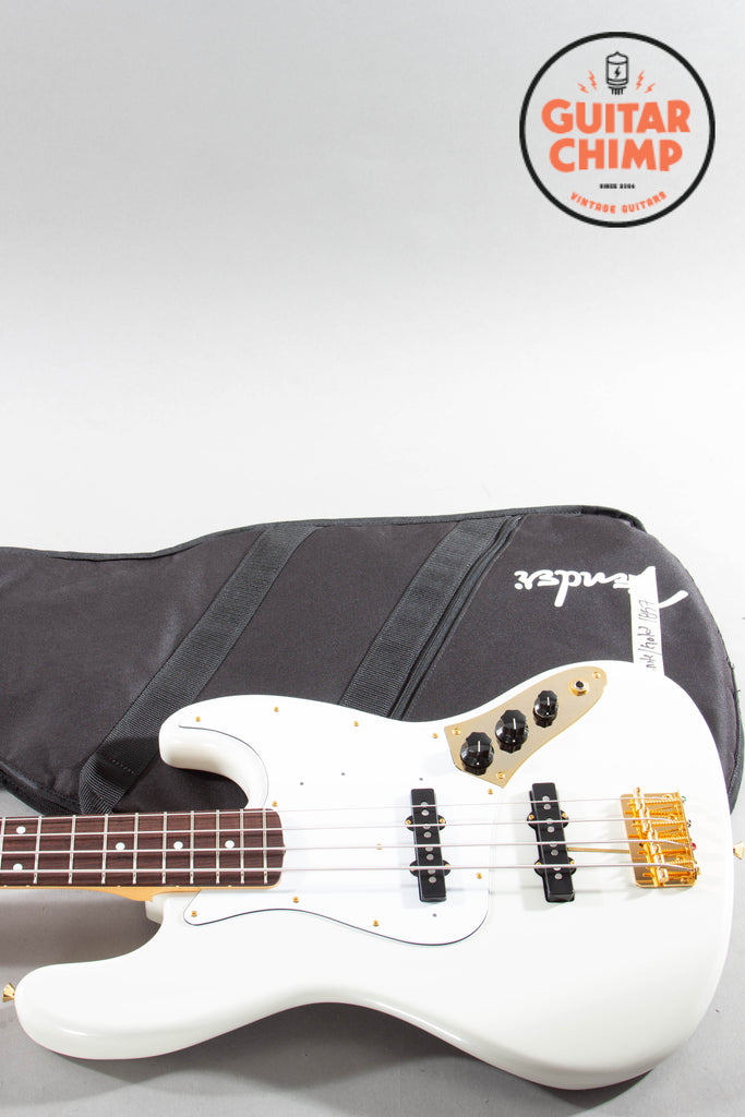 2025 Fender Japan Traditional '60s Jazz Bass – White Pearl w/ Matching Headstock, Gold Hardware (MIJ)