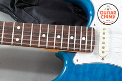 2021 Fender FSR Japan Traditional II 60s Stratocaster SSH – Caribbean Blue Quilt Top, MIJ, Rare Japan-Only Model