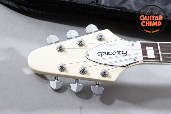 2024 Edwards E-FV-LTD Flying V – Vintage White Block Inlays | MIJ