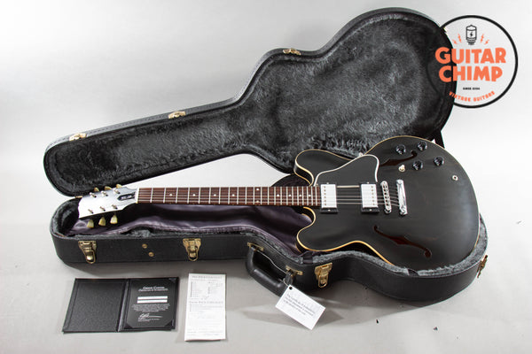 2010 Gibson Memphis ES-335 Dot Satin Trans Black OHSC COA '57