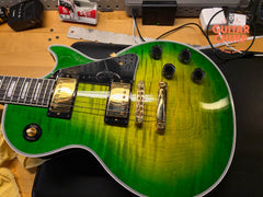 2023 Gibson Custom Shop Les Paul Custom Figured Iguana Burst M2M Long Tenon OHSC COA