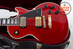 2010 Gibson Custom Shop Les Paul Custom Figured Top Trans Red OHSC COA Ebony