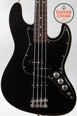 2006 Fender Aerodyne Jazz Bass Black w/ Matching Headstock – Japan