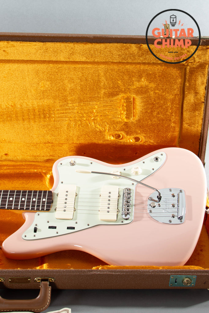 2008 Fender American Vintage AVRI ’62 Thin Skin Jazzmaster Shell Pink Matching Headstock OHSC COA
