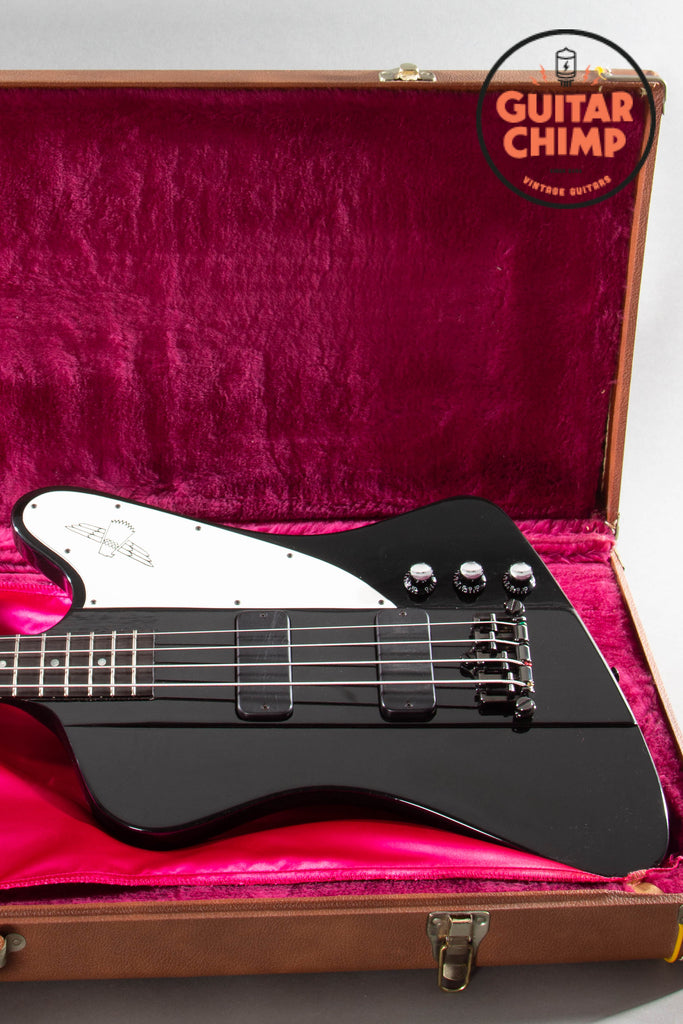 1997 Gibson Thunderbird IV Ebony Black OHSC Ebony Board