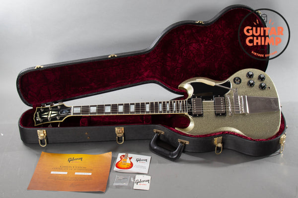 2007 Gibson Custom Shop SG Custom Maestro Silver Sparkle