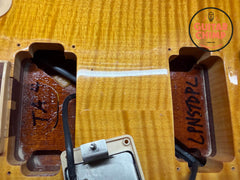 2012 Gibson Left-Handed Les Paul Standard Plus Trans Amber AAA Flametop w/ OHSC