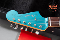 2025 Fender Japan MIJ FSR Hybrid II Jazzmaster Satin Ocean Turquoise Metallic Matching Headstock
