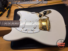 2025 Fender Japan MIJ Traditional ’60s Mustang White Pearl Matching Headstock Gold Hardware w/ Tweed HSC