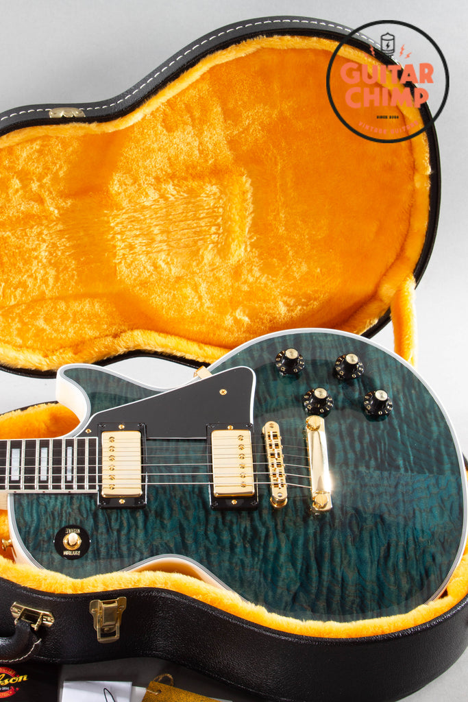 2024 Gibson Custom M2M ’68 Les Paul Custom Nordic Blue 5A Quilt Top TV White COA