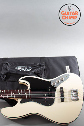 2007 Fender Japan MIJ Aerodyne Jazz Bass AJB Vintage White Matching Headstock