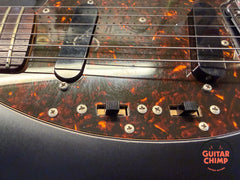 2010 Fender Japan MIJ MG69/MH Mustang Matte Black Matching Headstock Stop Tail w/ Tweed HSC