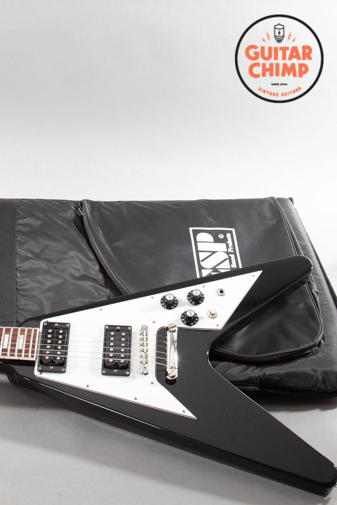 2009 Edwards E-FV-LTD Flying V Black MIJ ESP Japan w/ Gig Bag