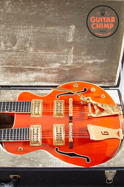 1997 Gretsch G6120-6/12 Nashville Double Neck Orange Stain MIJ