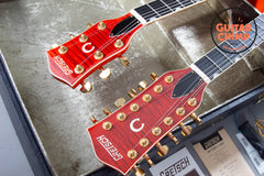 1997 Gretsch G6120-6/12 Nashville Double Neck Orange Stain MIJ OHSC Rare