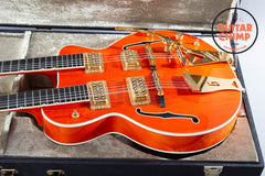 1997 Gretsch G6120-6/12 Nashville Double Neck Orange Stain MIJ OHSC Rare