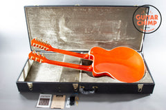 1997 Gretsch G6120-6/12 Nashville Double Neck Orange Stain MIJ OHSC Rare