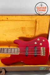 2002 Fender American Deluxe Jazz Bass V 5-String FMT Crimson Transparent | Includes Hard-Shell Case