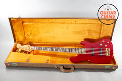 2002 Fender American Deluxe Jazz Bass V 5-String FMT Crimson Transparent | Includes Hard-Shell Case