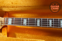 2002 Fender American Deluxe Jazz Bass V 5-String FMT Crimson Transparent | Includes Hard-Shell Case