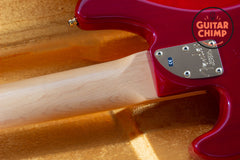 2002 Fender American Deluxe Jazz Bass V 5-String FMT Crimson Transparent | Includes Hard-Shell Case