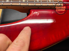 2002 Fender American Deluxe Jazz Bass V 5-String FMT Crimson Transparent | Includes Hard-Shell Case