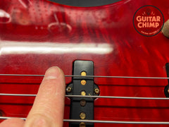 2002 Fender American Deluxe Jazz Bass V 5-String FMT Crimson Transparent | Includes Hard-Shell Case
