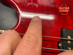 2002 Fender American Deluxe Jazz Bass V 5-String FMT Crimson Transparent | Includes Hard-Shell Case