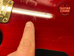 2002 Fender American Deluxe Jazz Bass V 5-String FMT Crimson Transparent | Includes Hard-Shell Case