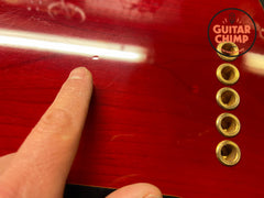 2002 Fender American Deluxe Jazz Bass V 5-String FMT Crimson Transparent | Includes Hard-Shell Case