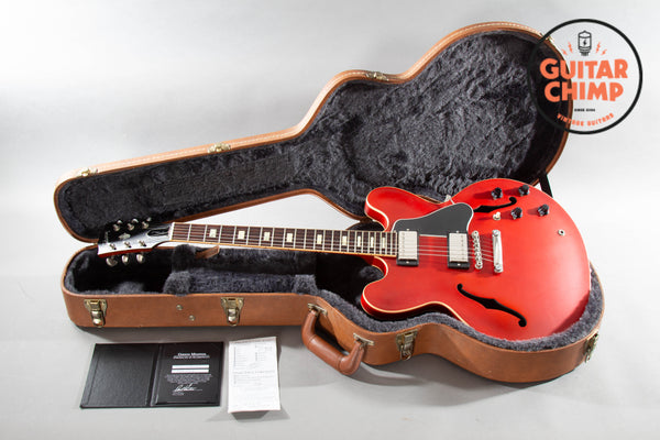 2016 Gibson Memphis ES-335 Satin Cherry w/ OHSC | Guitar Chimp 2016 Gibson Memphis ES-335 Satin Cherry w/ OHSC | Guitar Chimp