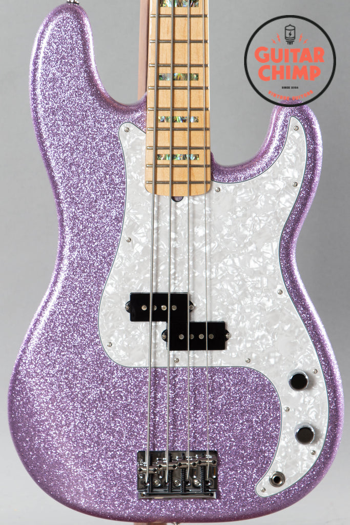 2017 Fender Limited Edition Adam Clayton Signature Precision P Bass Purple Sparkle