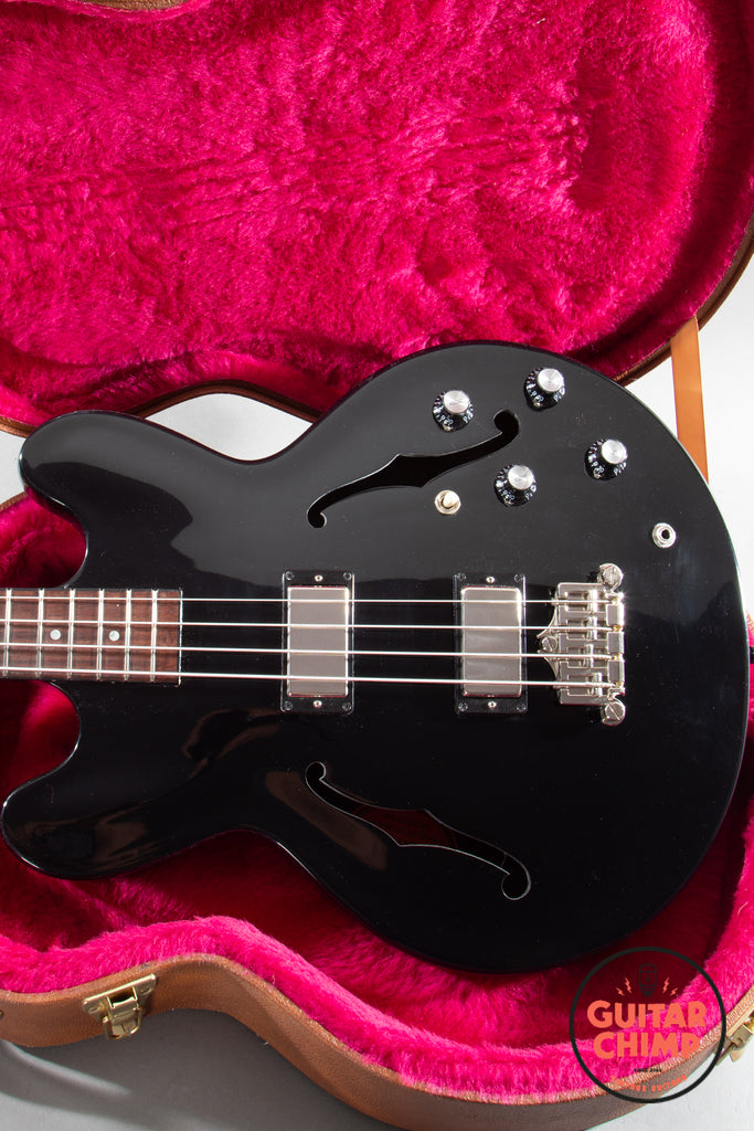 2013 Gibson Memphis ES-335 Bass Ebony Long Scale Semi-Hollow w/ OHSC + COA