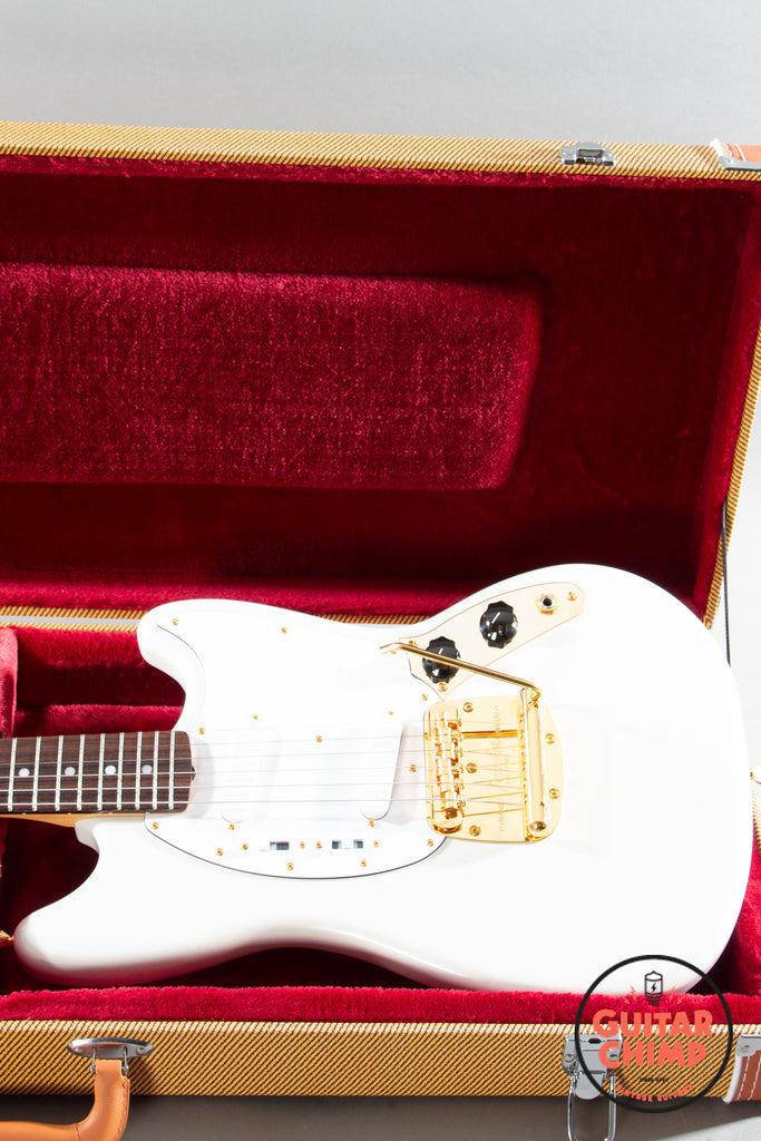 2025 Fender Japan MIJ Traditional ’60s Mustang White Pearl Matching Headstock Gold Hardware w/ Tweed HSC