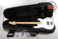 2024 Ernie Ball Music Man Retro 70's Stingray Bass Guitar White | Excellent Condition | MONO Soft Case Included