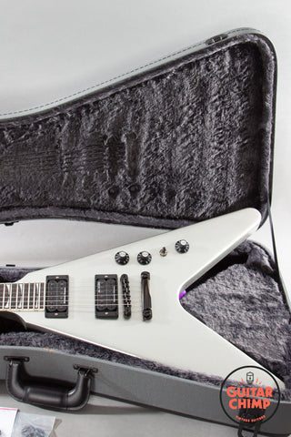 2022 Gibson Dave Mustaine Flying V EXP Silver Metallic Seymour Duncan Thrash Factors w/ OHSC + Paperwork