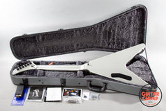 2022 Gibson Dave Mustaine Flying V EXP Silver Metallic Seymour Duncan Thrash Factors w/ OHSC + Paperwork