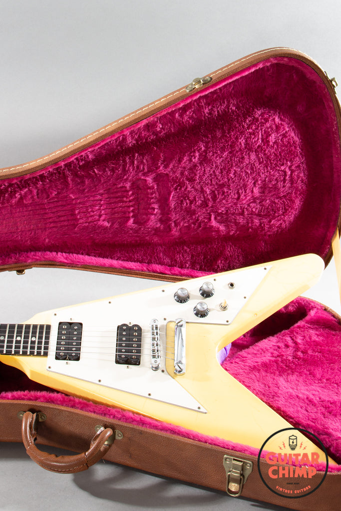 1997 Gibson Flying V ’67 Reissue Classic White Aged Ebony 496R 500T w/ OHSC