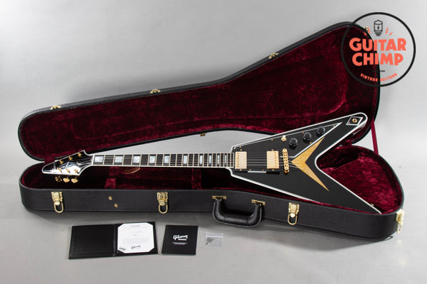 2022 Gibson Custom Shop Flying V Custom Ebony Black Beauty