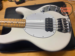 2024 Ernie Ball Music Man Retro 70's Stingray Bass Guitar White | Excellent Condition | MONO Soft Case Included