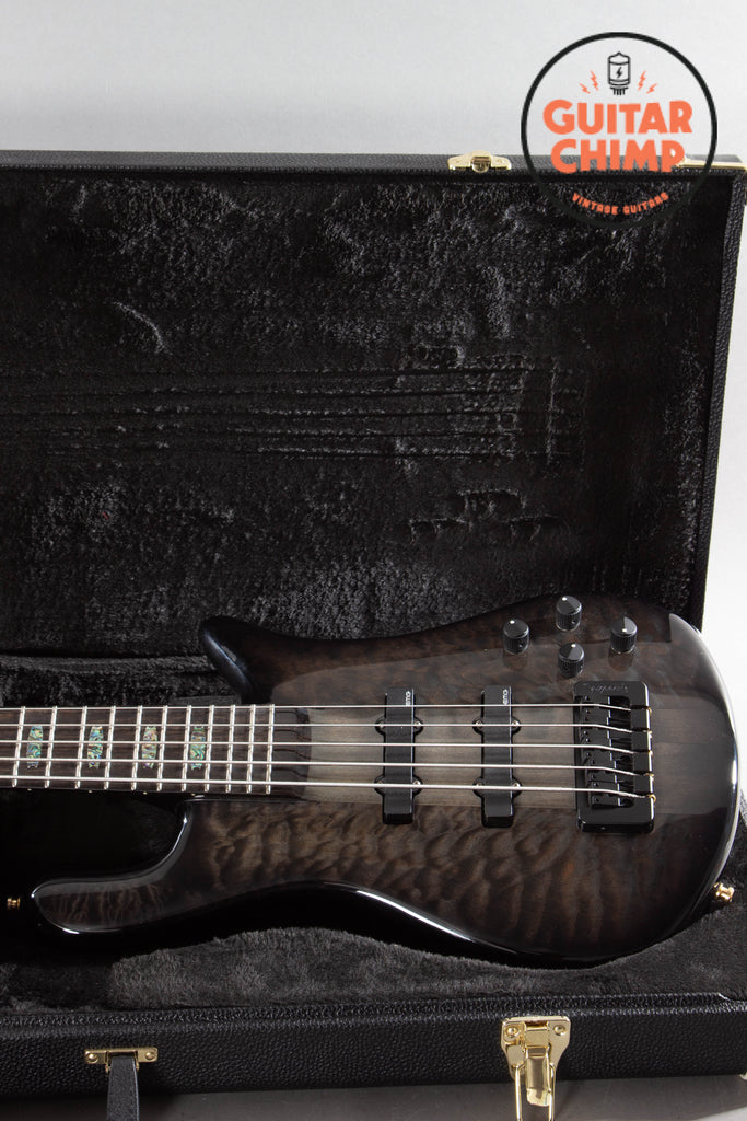 2017 Spector USA NS-5XL 5-String Bass – Black Quilt, EMG/HAZ 9V, w/ OHSC