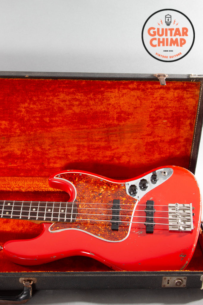 1965 Fender Jazz Bass – Dakota Red w/ Matching Headstock, Original Pickups, OHSC