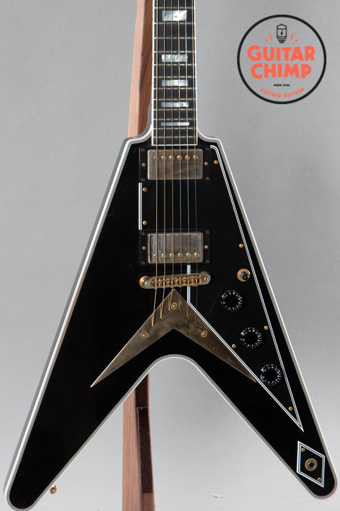 2017 Gibson Custom Shop Flying V Custom Ebony Black Beauty