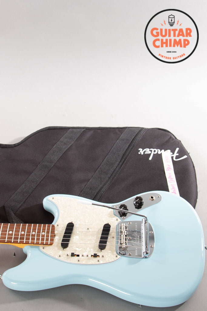 2012 Fender Japan MG-65 Mustang '65 Reissue Daphne Blue w/ Original Gig-Bag