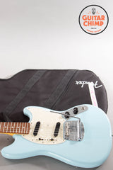 2012 Fender Japan MG-65 Mustang '65 Reissue Daphne Blue w/ Original Gig-Bag