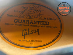 2024 Gibson ES-339 Trans Ebony | Semi-Hollow, Classic Gibson Tone | Original Case Included