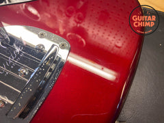 2006 Fender Japan Jaguar JG66-93 Old Candy Apple Red Matching Head-stock